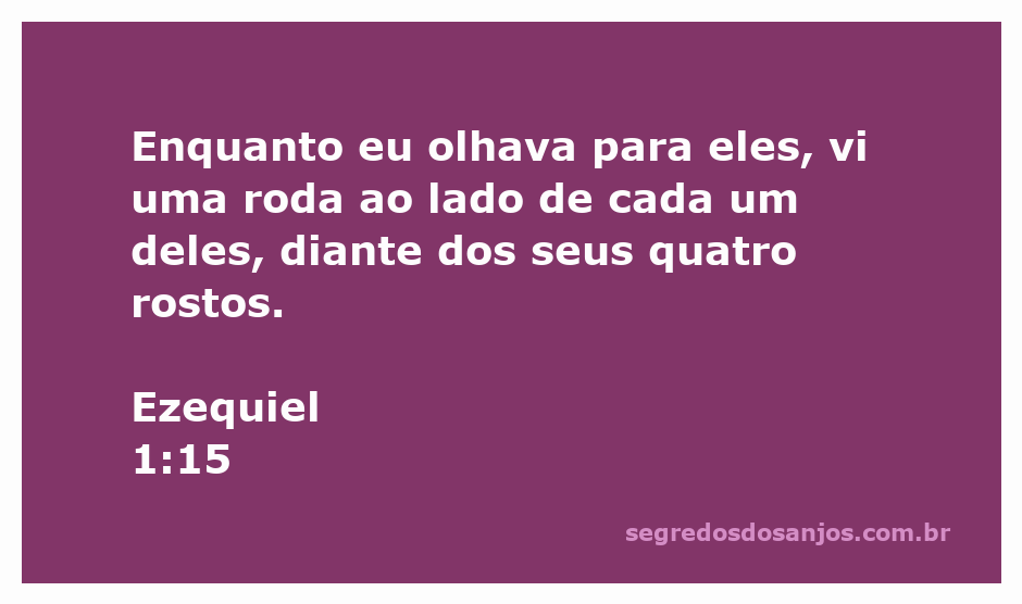 Imagem de uma visão profética com rodas místicas ao lado de seres com quatro rostos, inspirada em Ezequiel 1:15.