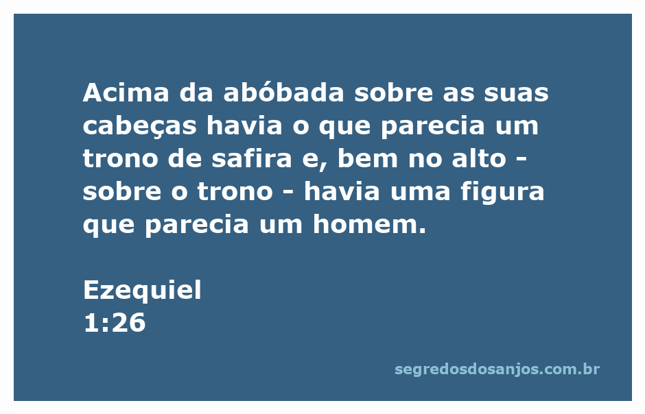 Imagem de um trono de safira com uma figura que parece um homem acima dele, representando a visão de Ezequiel.