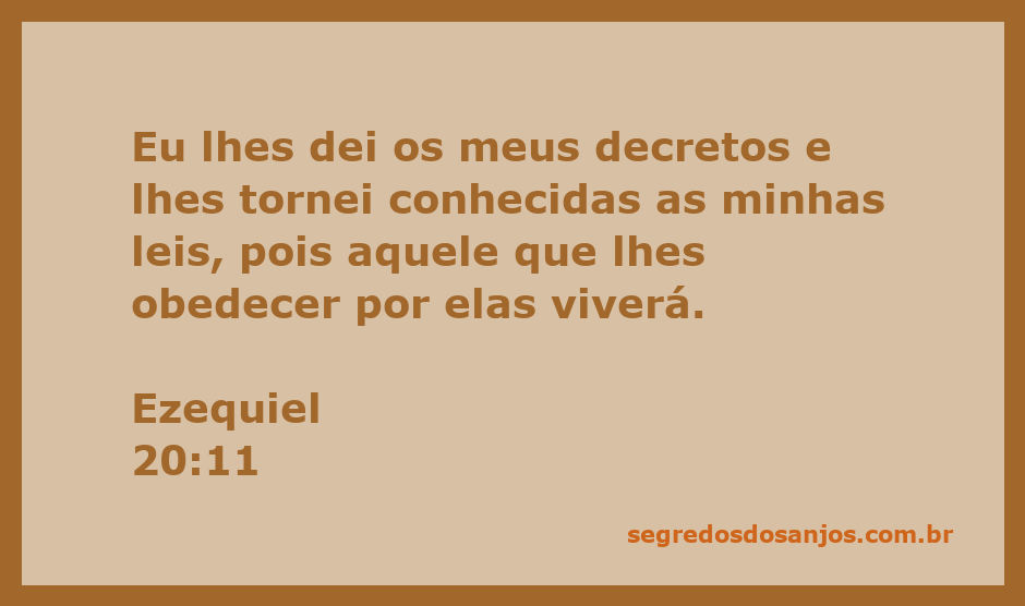 Imagem representativa da passagem bíblica Ezequiel 20:11, destacando os decretos e leis de Deus.