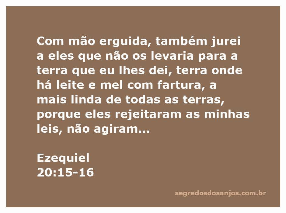 Representação artística da passagem de Ezequiel 20:15-16, mostrando a rejeição das leis divinas e a promessa de uma terra abundante.
