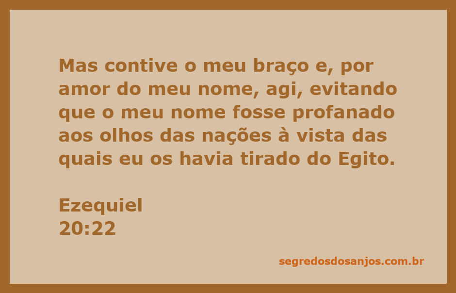 Representação visual da passagem de Ezequiel 20:22, mostrando a proteção divina e a preservação do nome de Deus.