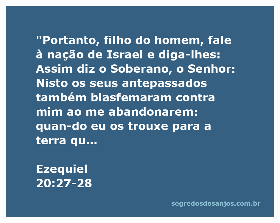 Ilustração da passagem de Ezequiel 20:27-28, mostrando a nação de Israel oferecendo sacrifícios a ídolos em montes altos e árvores frondosas.