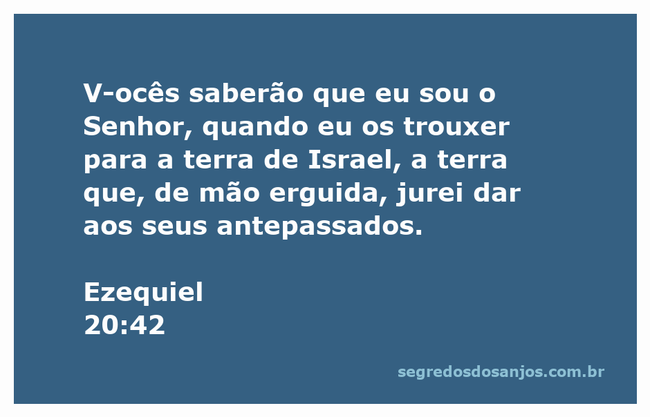 Imagem representativa da promessa de Deus sobre a terra de Israel conforme Ezequiel 20:42.