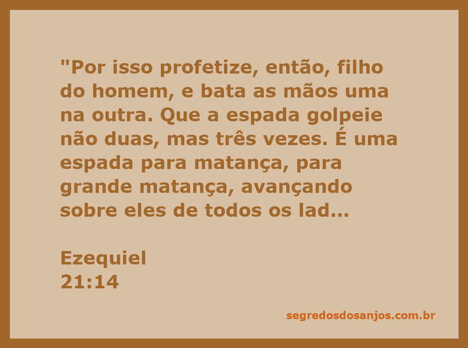 Imagem representativa da profecia de Ezequiel 21:14, mostrando um homem profetizando com uma espada em mãos.