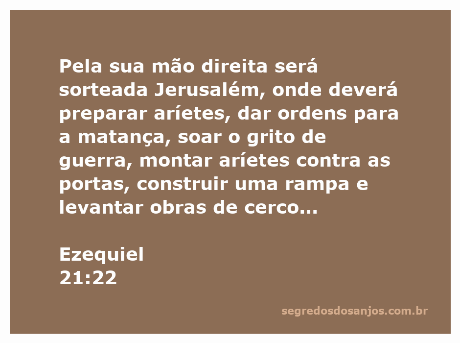 Imagem representativa da passagem de Ezequiel 21:22, mostrando Jerusalém sob cerco e os aríetes sendo preparados.