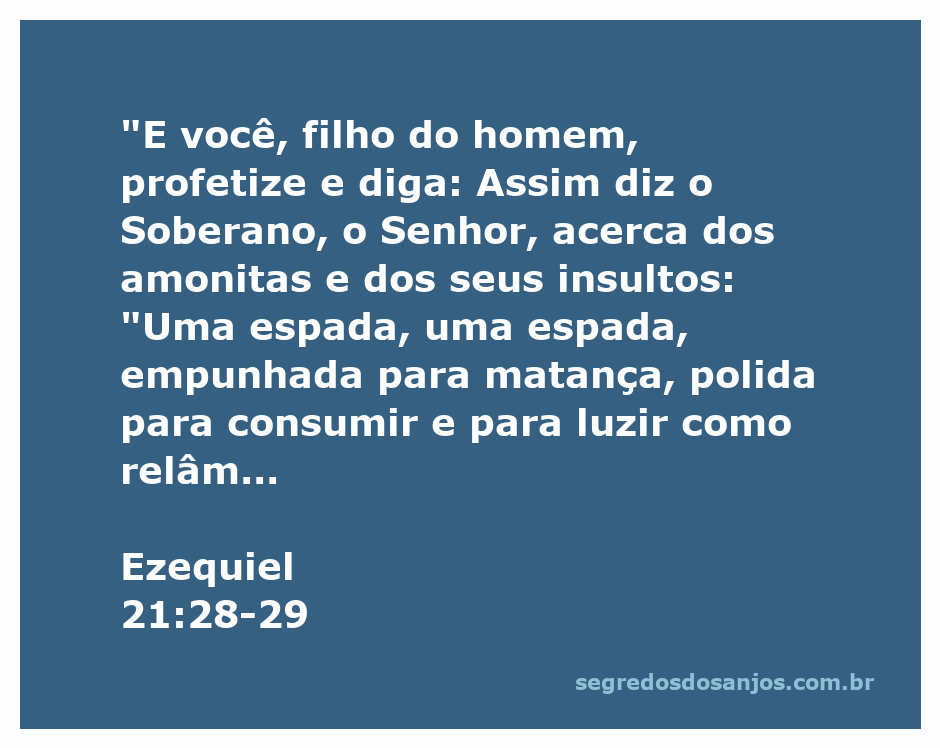 Ilustração do profeta Ezequiel transmitindo a mensagem de Deus sobre os amonitas e o juízo iminente.