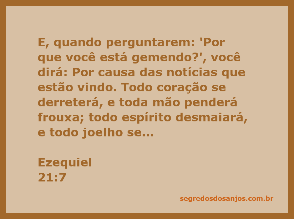 Imagem de uma pessoa contemplativa, refletindo sobre a passagem bíblica de Ezequiel 21:7, expressando emoções de angústia e expectativa.