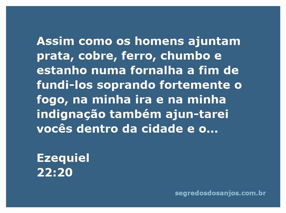 Ilustração de uma fornalha aquecendo metais preciosos, simbolizando a ira e indignação de Deus conforme Ezequiel 22:20.