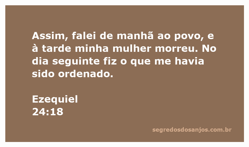 Profeta Ezequiel lamentando a morte de sua esposa enquanto transmite a mensagem de Deus ao povo.