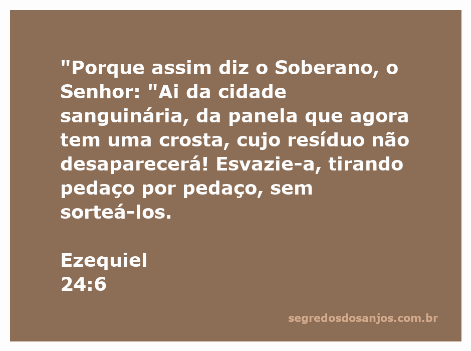 Imagem simbólica representando a cidade sanguinária mencionada em Ezequiel 24:6, com uma panela e resíduo visível.