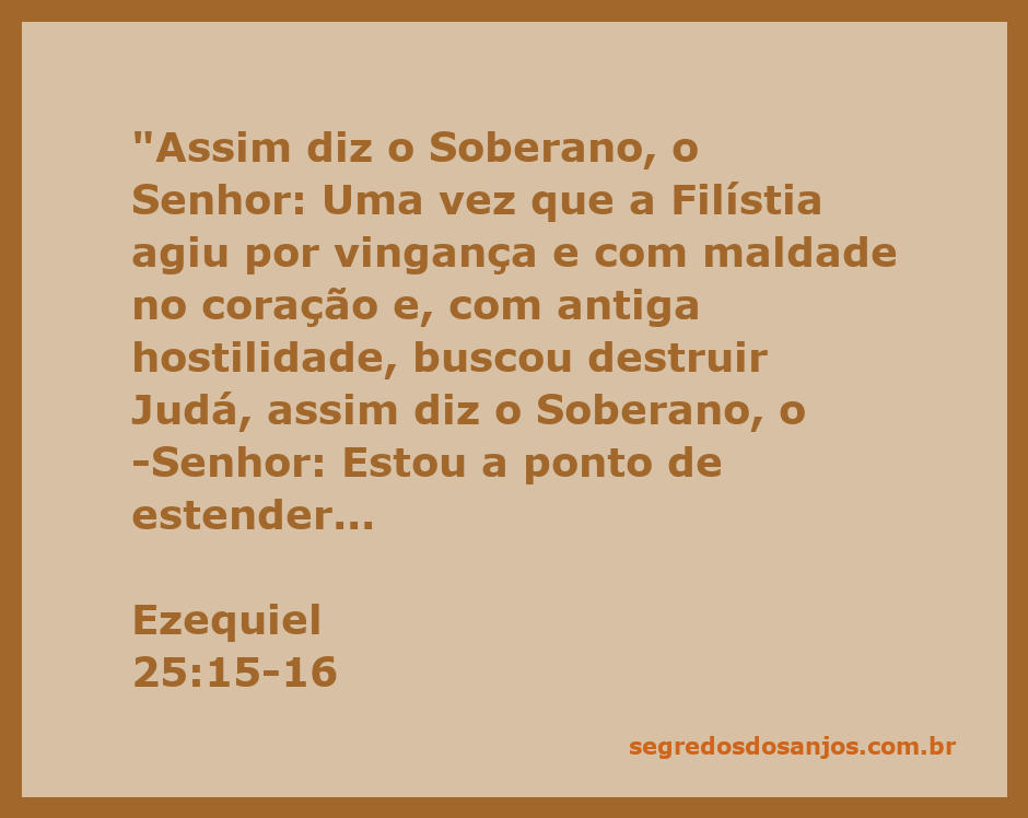 Ilustração do juízo de Deus sobre os filisteus conforme Ezequiel 25:15-16.