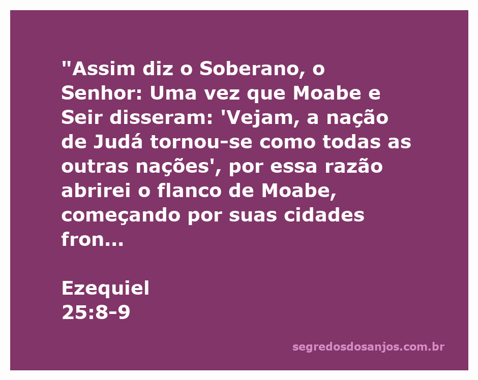 Representação artística da profecia de Ezequiel sobre Moabe e Seir com foco na nação de Judá.