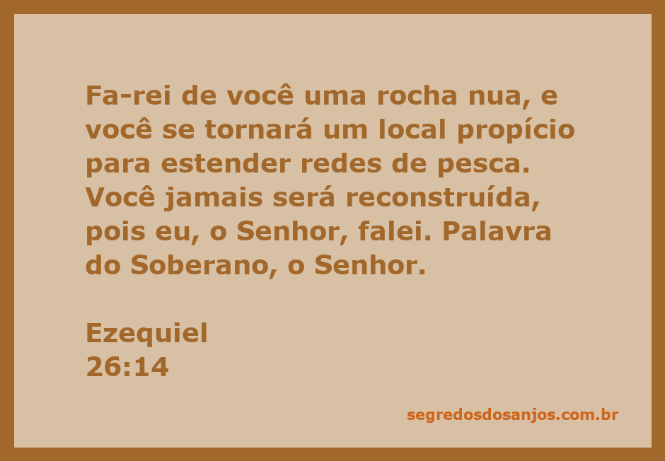 Imagem representativa do versículo Ezequiel 26:14, mostrando uma rocha nua e redes de pesca ao fundo.