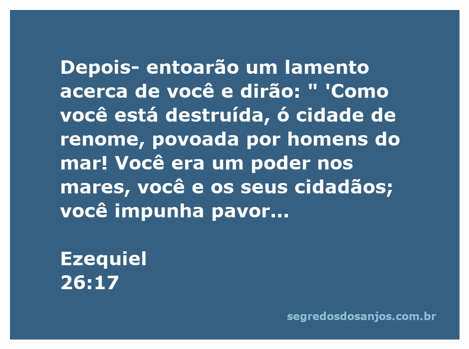 Ilustração da cidade de Tiro em lamento, simbolizando sua destruição conforme Ezequiel 26:17.