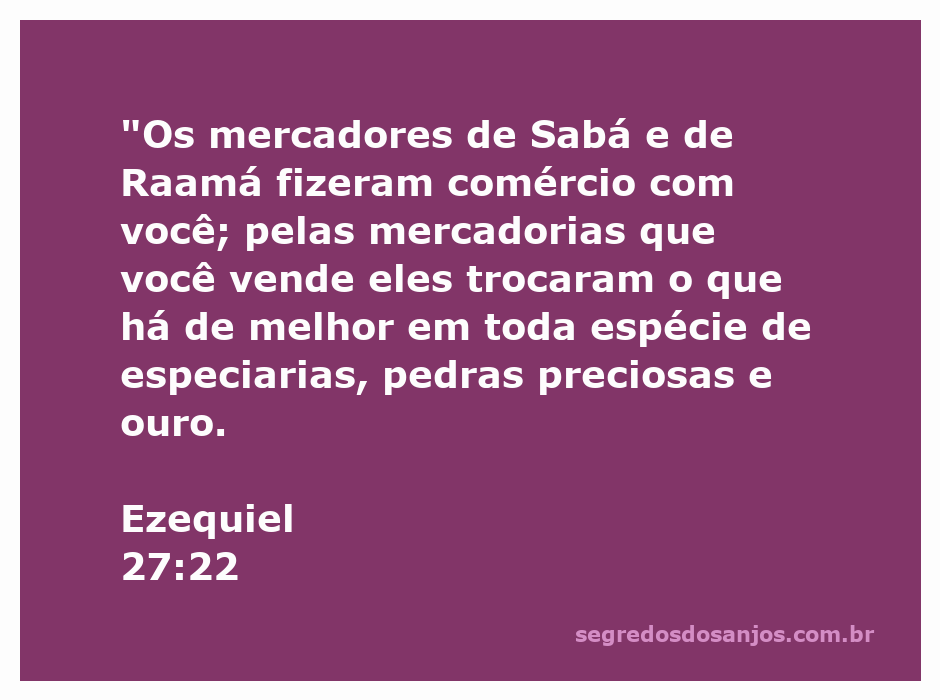 Ilustração de mercadores de Sabá e Raamá trocando especiarias e pedras preciosas em um mercado antigo.