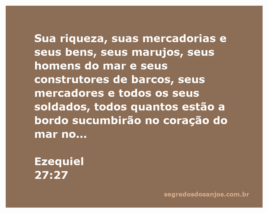 A cena de um naufrágio no mar, simbolizando a queda de riquezas e comércio, inspirada em Ezequiel 27:27.