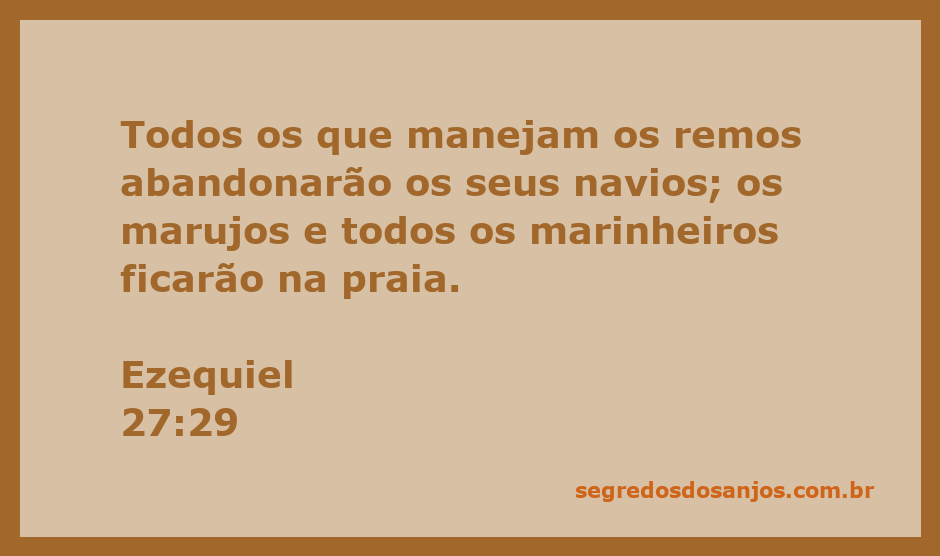 Marinheiros abandonando seus navios na praia, simbolizando a passagem de Ezequiel 27:29.