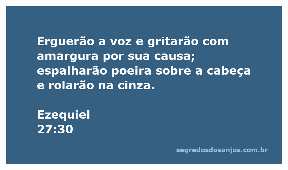 Imagem representativa da lamentação e dor, simbolizando o versículo de Ezequiel 27:30, com pessoas erguerando a voz e cobrindo a cabeça de poeira.