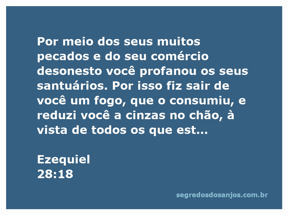 Imagem representando a passagem de Ezequiel 28:18, simbolizando a destruição causada pelo pecado e a queda do orgulho.
