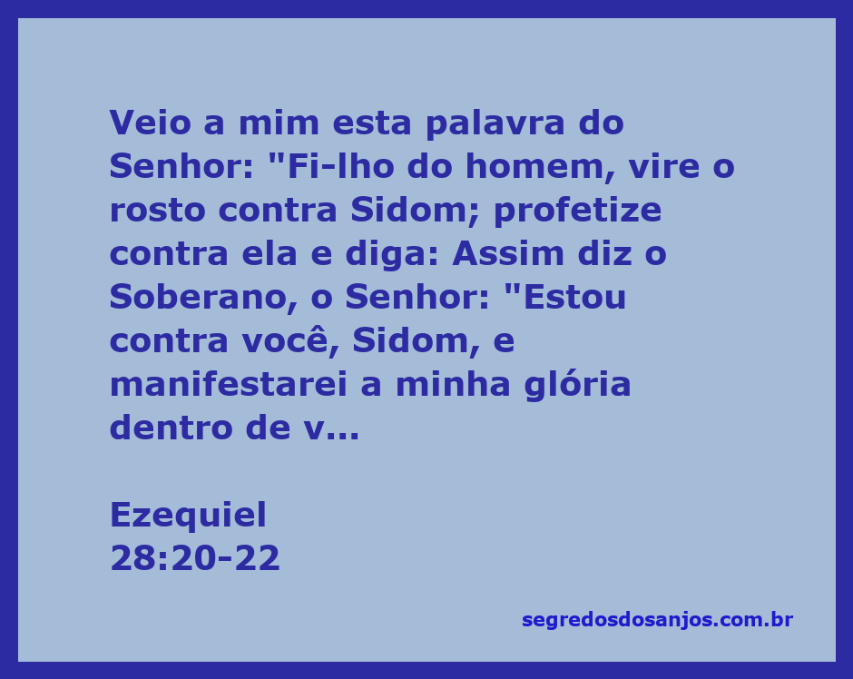 Profecia de Ezequiel sobre Sidom, destacando a glória de Deus e seu juízo.