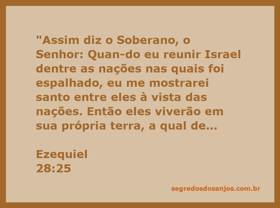 Imagem representativa de Ezequiel 28:25, mostrando a reunião de Israel e a santidade do Senhor.