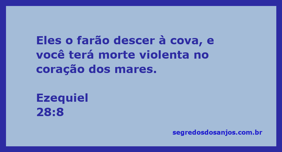 Ilustração de Ezequiel 28:8, representando a queda e a condenação, com elementos marinhos simbolizando a profundidade da cova.
