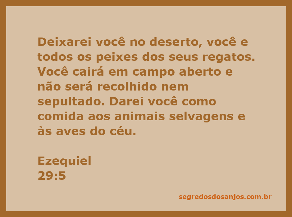 Imagem representativa da passagem de Ezequiel 29:5, mostrando um deserto árido com peixes secos e animais selvagens ao fundo.