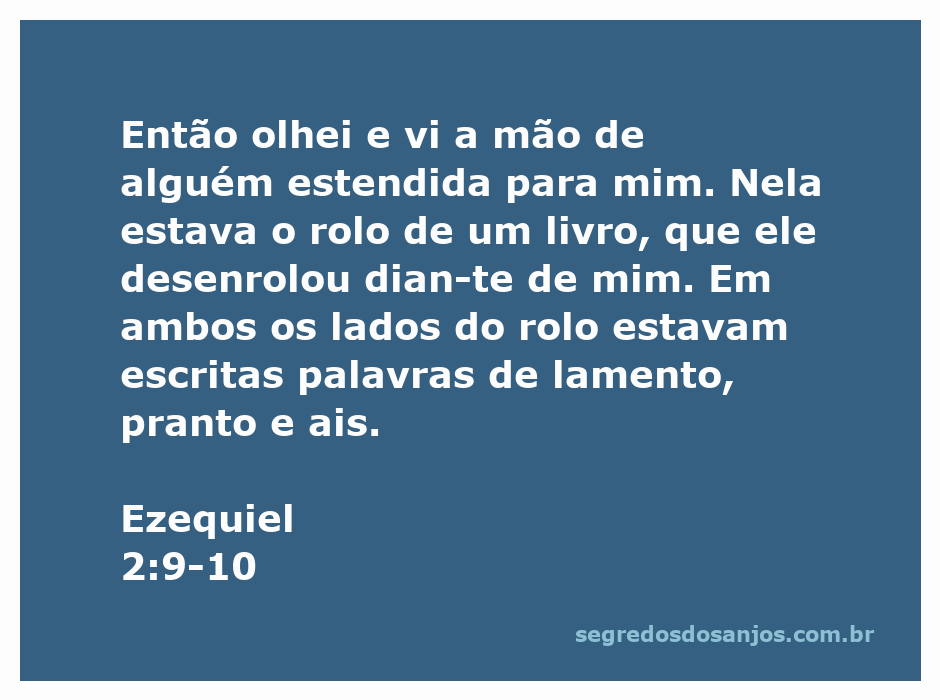 Ezequiel recebe um rolo de livro com palavras de lamento e pranto.
