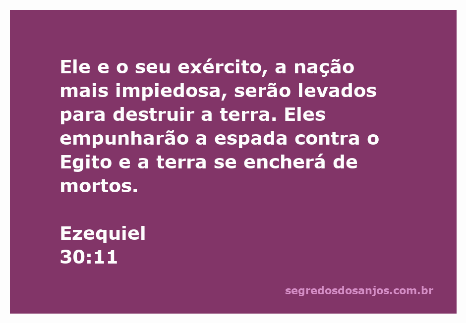 Representação artística da destruição do Egito conforme descrito em Ezequiel 30:11, mostrando um exército empunhando espadas.