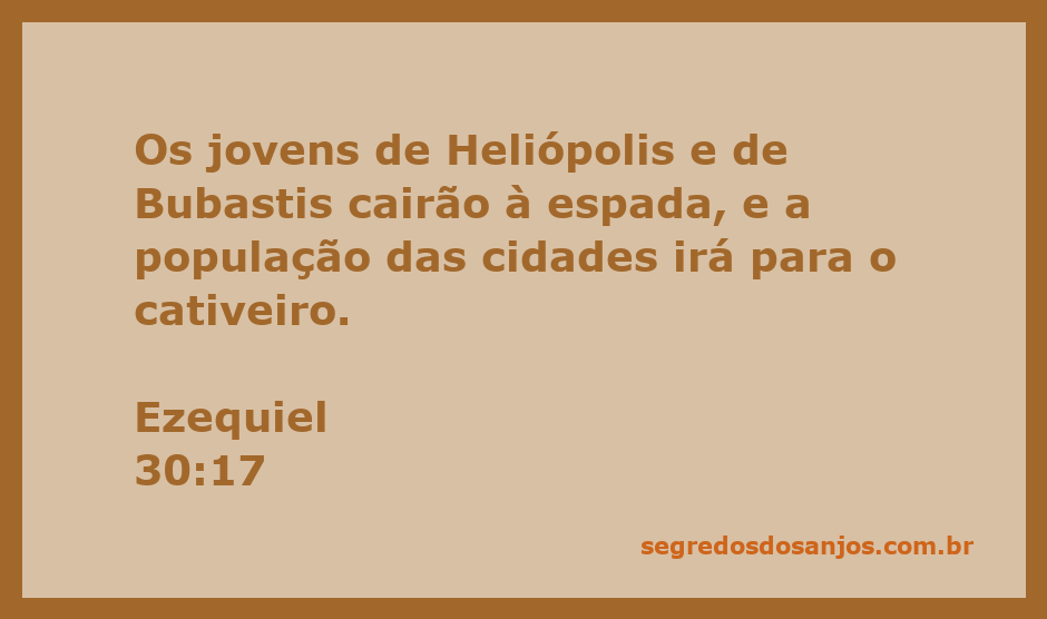 Representação da queda dos jovens de Heliópolis e Bubastis na passagem de Ezequiel 30:17.