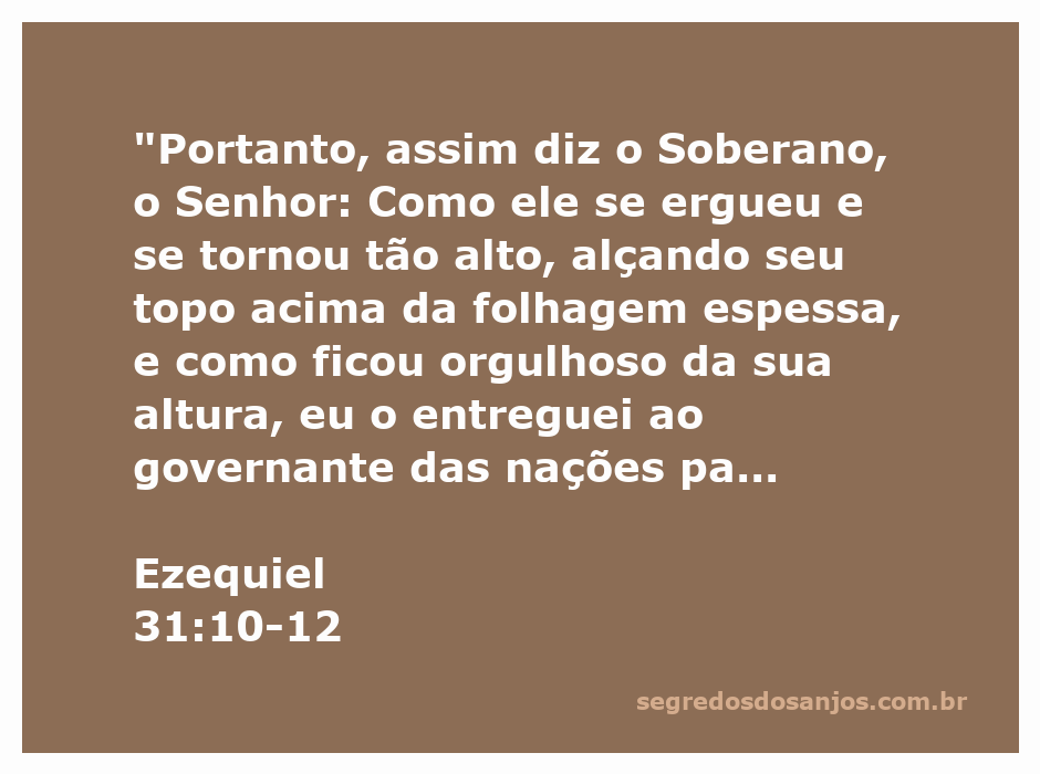 Imagem ilustrativa de uma árvore imponente e alta, simbolizando a passagem de Ezequiel 31:10-12 sobre a queda do orgulho.