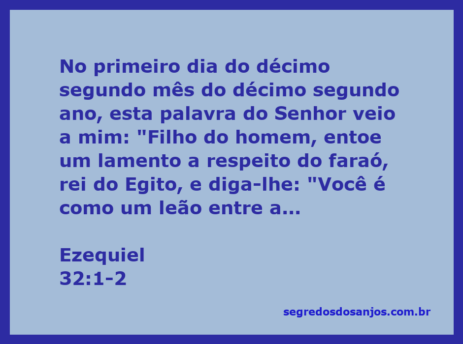 Imagem do profeta Ezequiel lamentando sobre o faraó do Egito, simbolizando sua grandeza e queda.