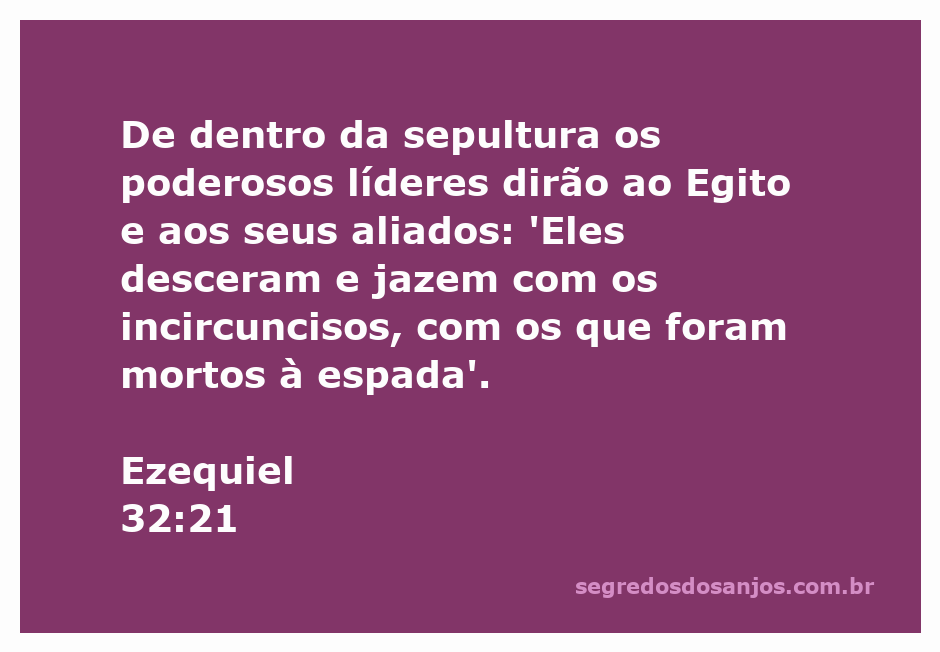 Representação artística de líderes poderosos conversando na sepultura, refletindo sobre a queda do Egito e seus aliados.