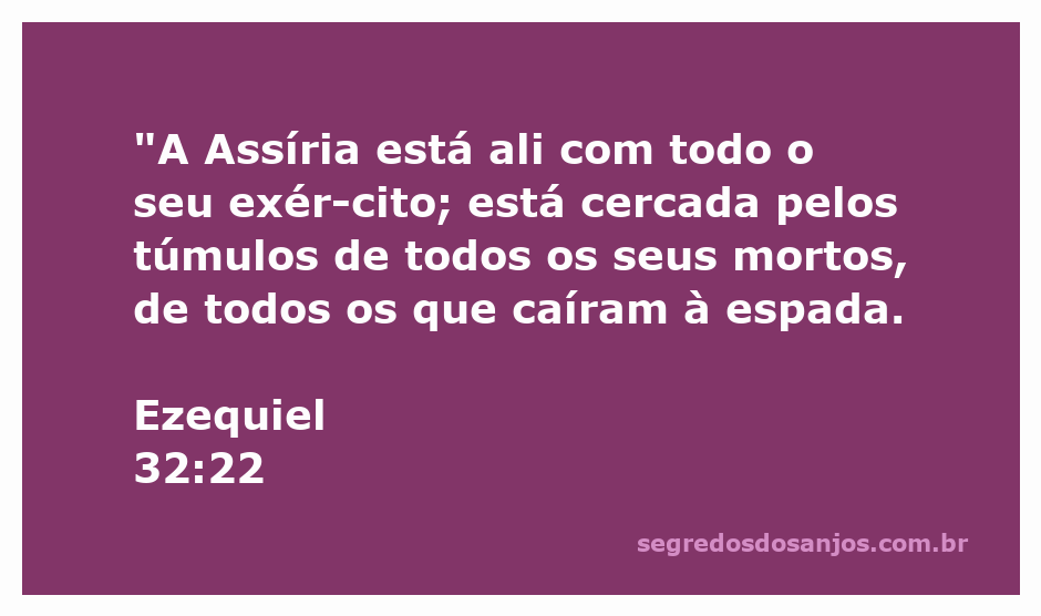 Representação artística do exército assírio cercado por túmulos, simbolizando a queda e a morte na batalha.