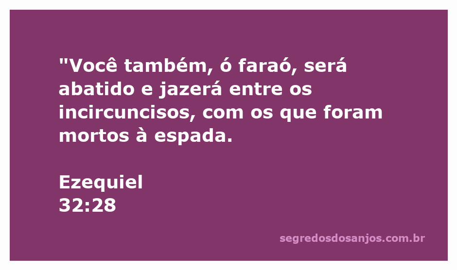 Imagem representativa de Ezequiel 32:28, mostrando um faraó abatido entre os incircuncisos.