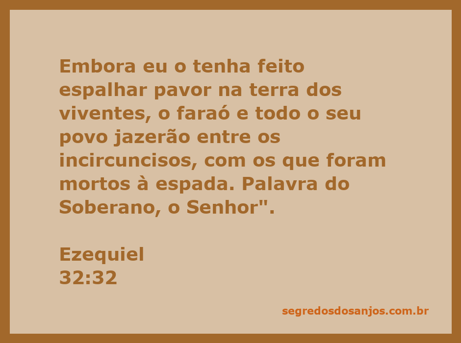 Imagem representando Ezequiel 32:32, que fala sobre o faraó e seu povo entre os incircuncisos.