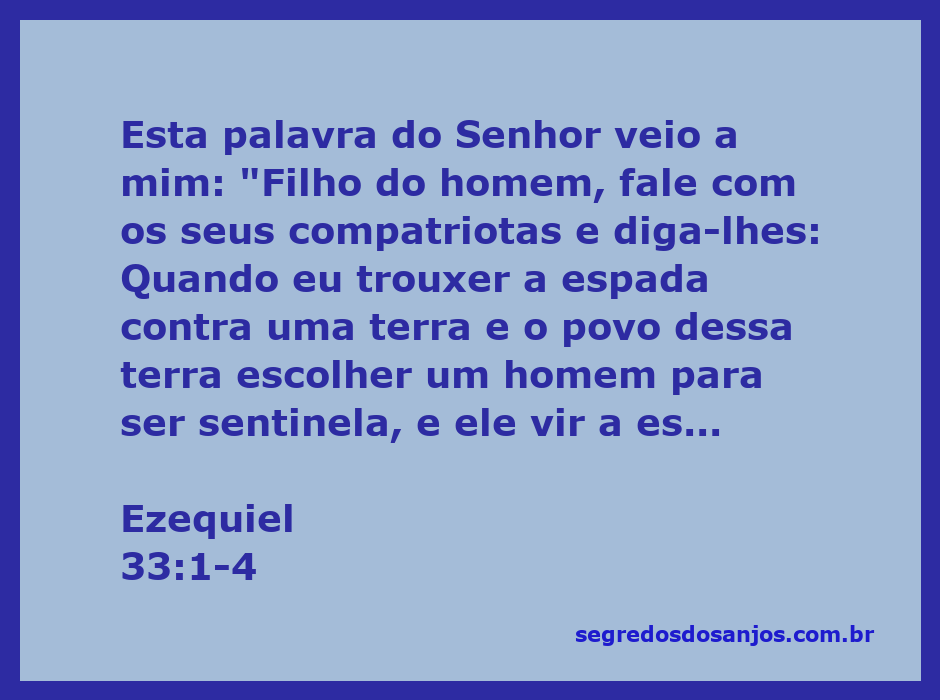 Ilustração de Ezequiel 33:1-4, destacando a advertência de um sentinela sobre a aproximação de perigo.