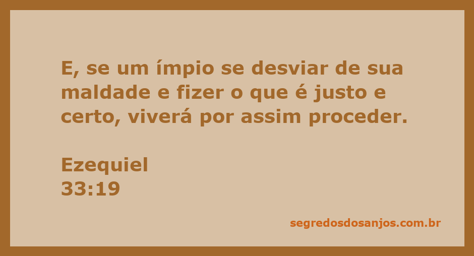 Ilustração do versículo Ezequiel 33:19 sobre a redenção do ímpio que se desvia da maldade.