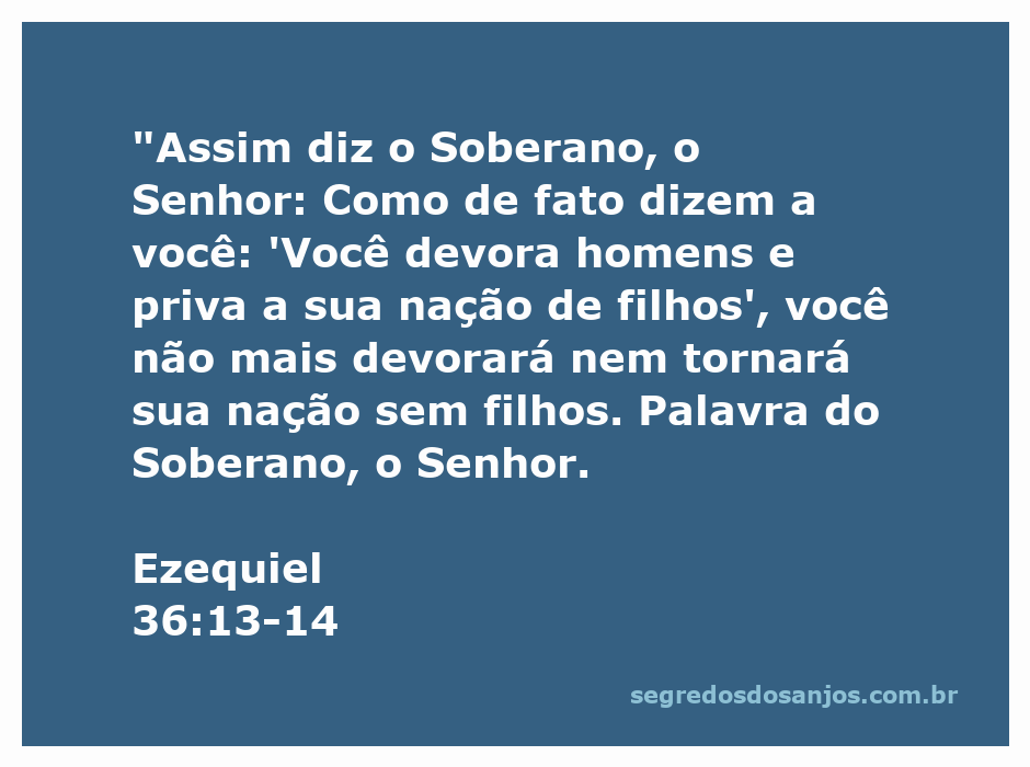 Imagem representativa da passagem de Ezequiel 36:13-14, mostrando a promessa de restauração e proteção do Senhor sobre a nação.