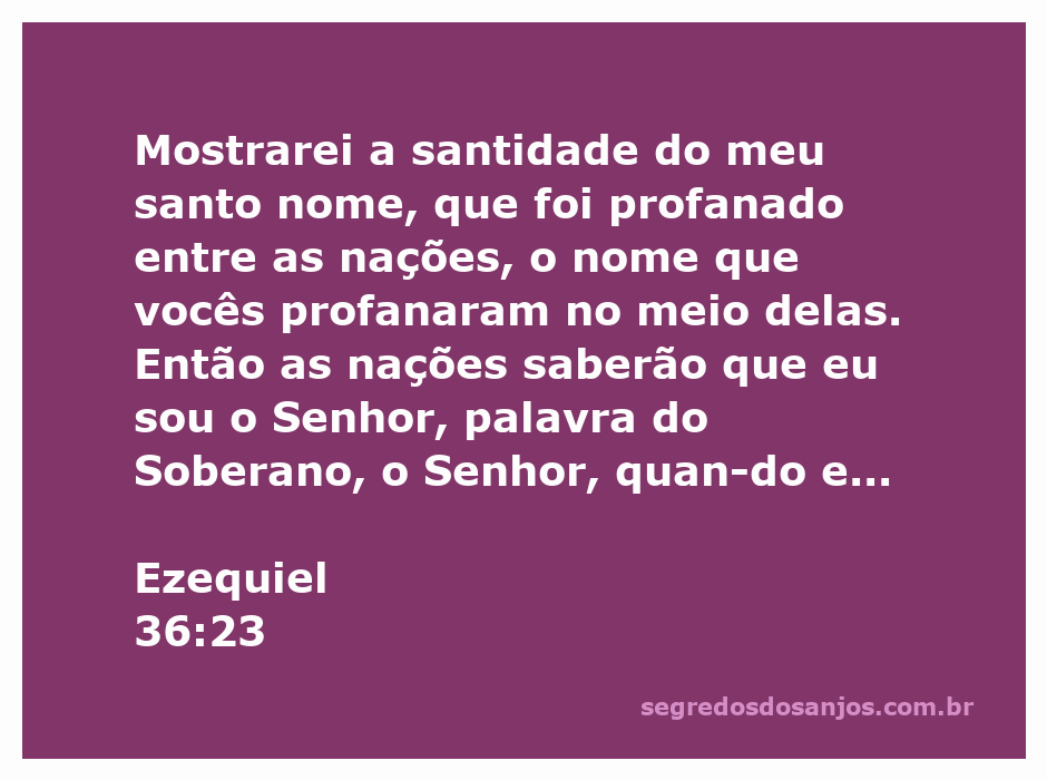 Imagem representativa da passagem de Ezequiel 36:23, destacando a santidade do nome de Deus entre as nações.