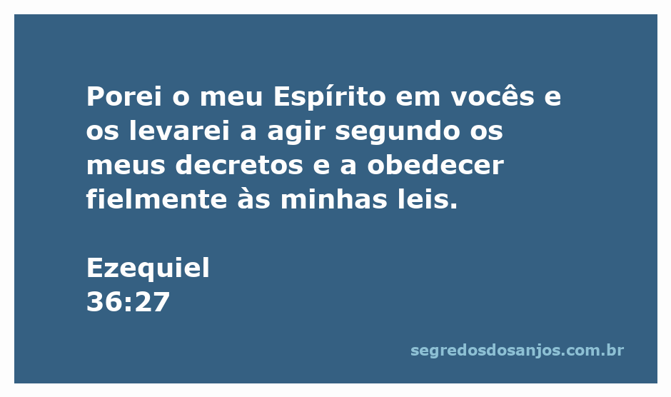 Representação do Espírito de Deus guiando as pessoas a obedecer às suas leis, com referência ao versículo de Ezequiel 36:27.