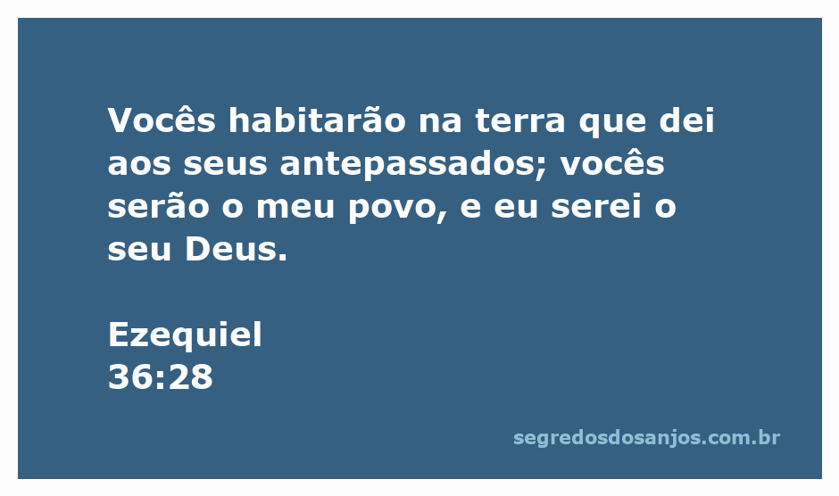 Imagem representando a promessa de Deus ao povo de Israel conforme Ezequiel 36:28.