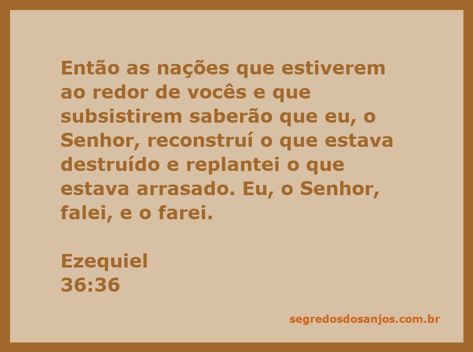 Imagem representativa da restauração divina conforme Ezequiel 36:36, mostrando a reconstrução e o replantio.