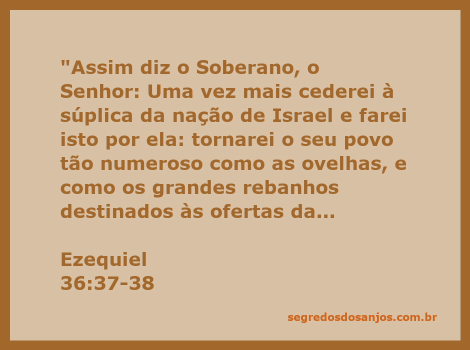 Ilustração do versículo Ezequiel 36:37-38, representando a promessa de Deus à nação de Israel sobre multiplicação e prosperidade.