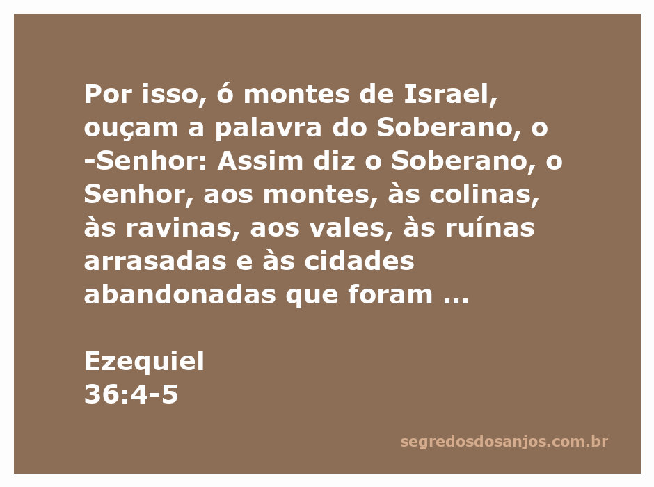 Imagem representativa dos montes de Israel, simbolizando a palavra de Deus e a restauração prometida ao povo de Israel conforme Ezequiel 36:4-5.