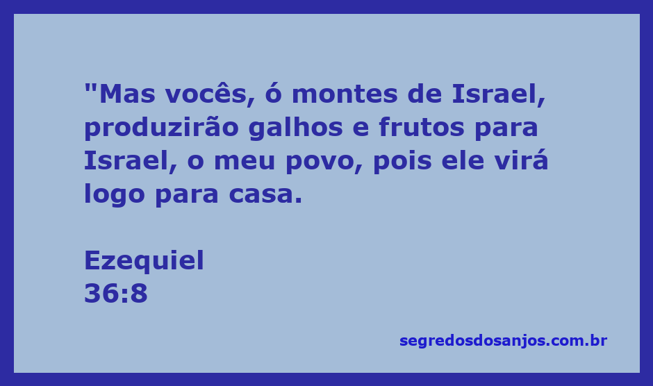 Imagem representativa dos montes de Israel com galhos e frutos, simbolizando a promessa de Deus ao seu povo.