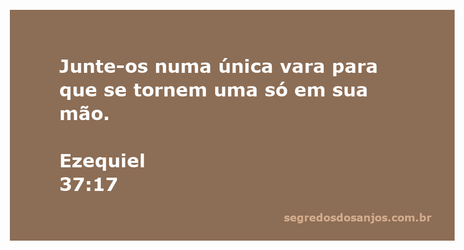 Imagem representando a união de duas varas em uma só, simbolizando a unificação do povo de Israel conforme Ezequiel 37:17.