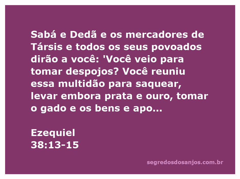Ilustração de Ezequiel 38:13-15 mostrando as nações se preparando para uma invasão contra Israel
