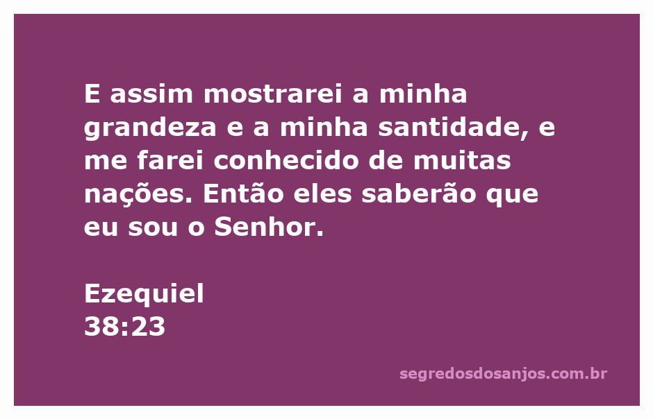 Ilustração do versículo Ezequiel 38:23, destacando a grandeza e santidade de Deus.
