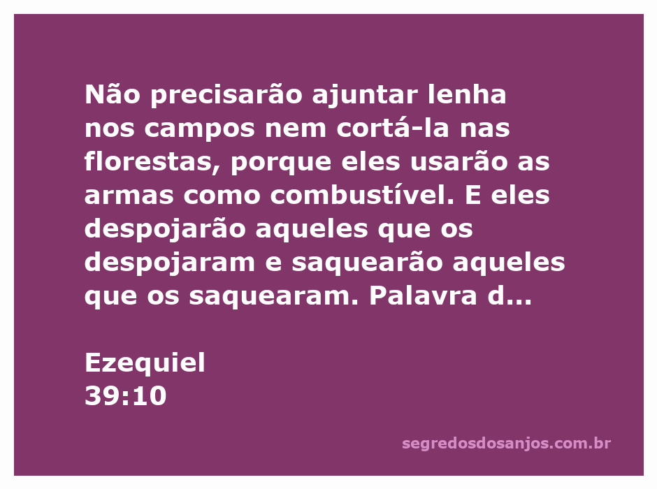 Imagem representativa da passagem de Ezequiel 39:10, mostrando a transformação de armas em combustível e a vitória do povo de Deus sobre seus inimigos.
